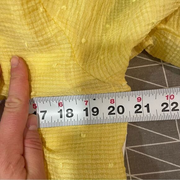 ZARA Yellow Polka Dot Relaxed Fit Summer Top S/M - Picture 10 of 12